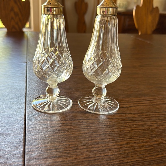 Waterford Crystal Salt & Pepper Shakers with Sterling Silver tops - Picture 6 of 10